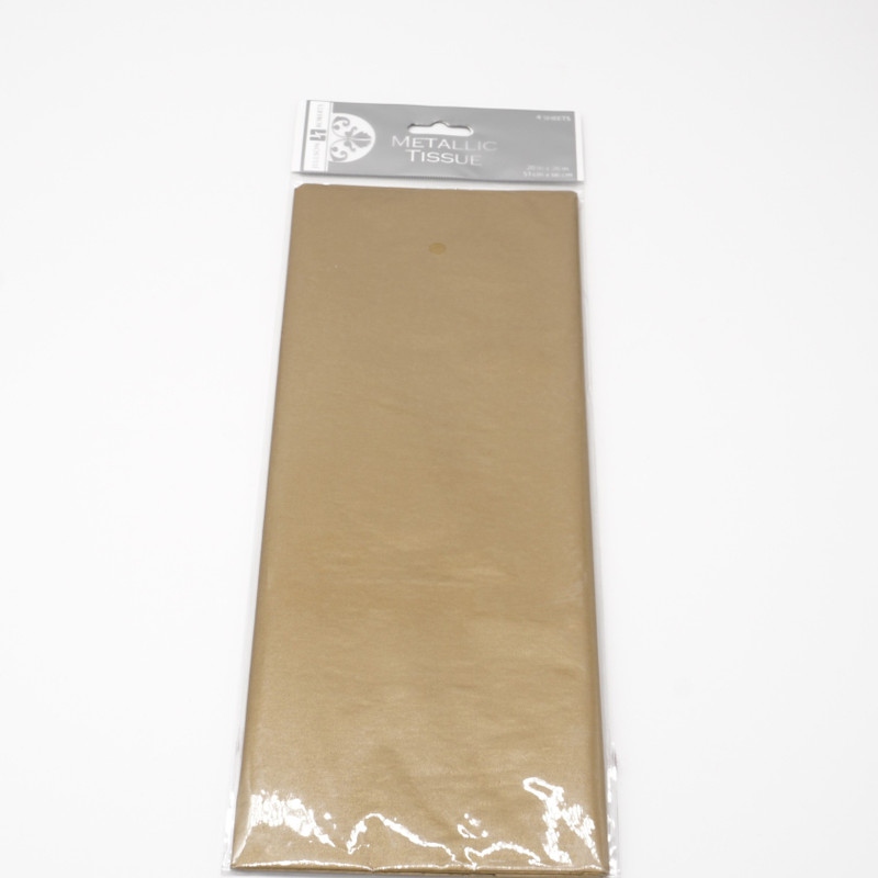 Gold Metallic Tissue Paper 4 sheets 20x26 in.