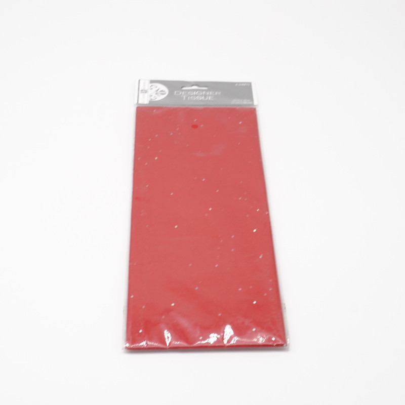 Red Glitter Designer Tissue Paper 4 sheets 20x26