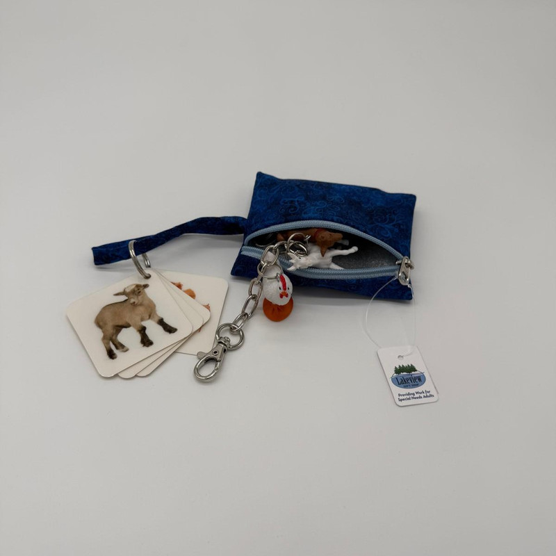 Small Purse keychain with Animals-variety of colors