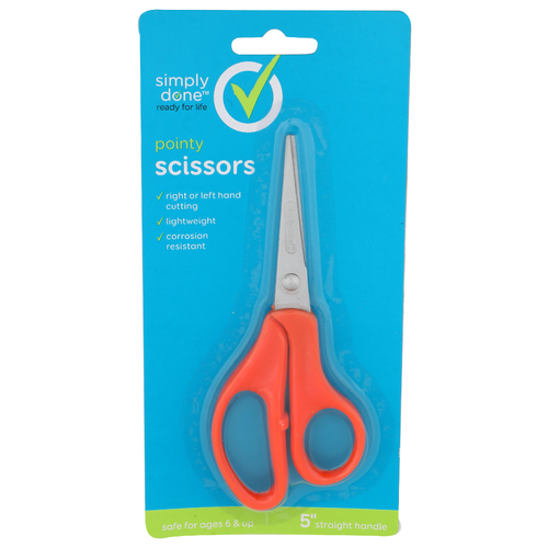 5" Scissors Pointy 6+ Children's School Variety colors