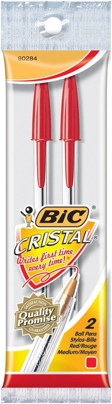 Pens Red 2pk.Bic xtra-smooth cristal