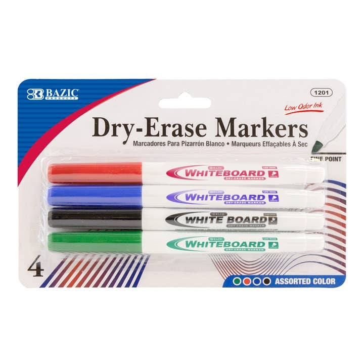 Assorted Fine Tip Dry Erase Markers