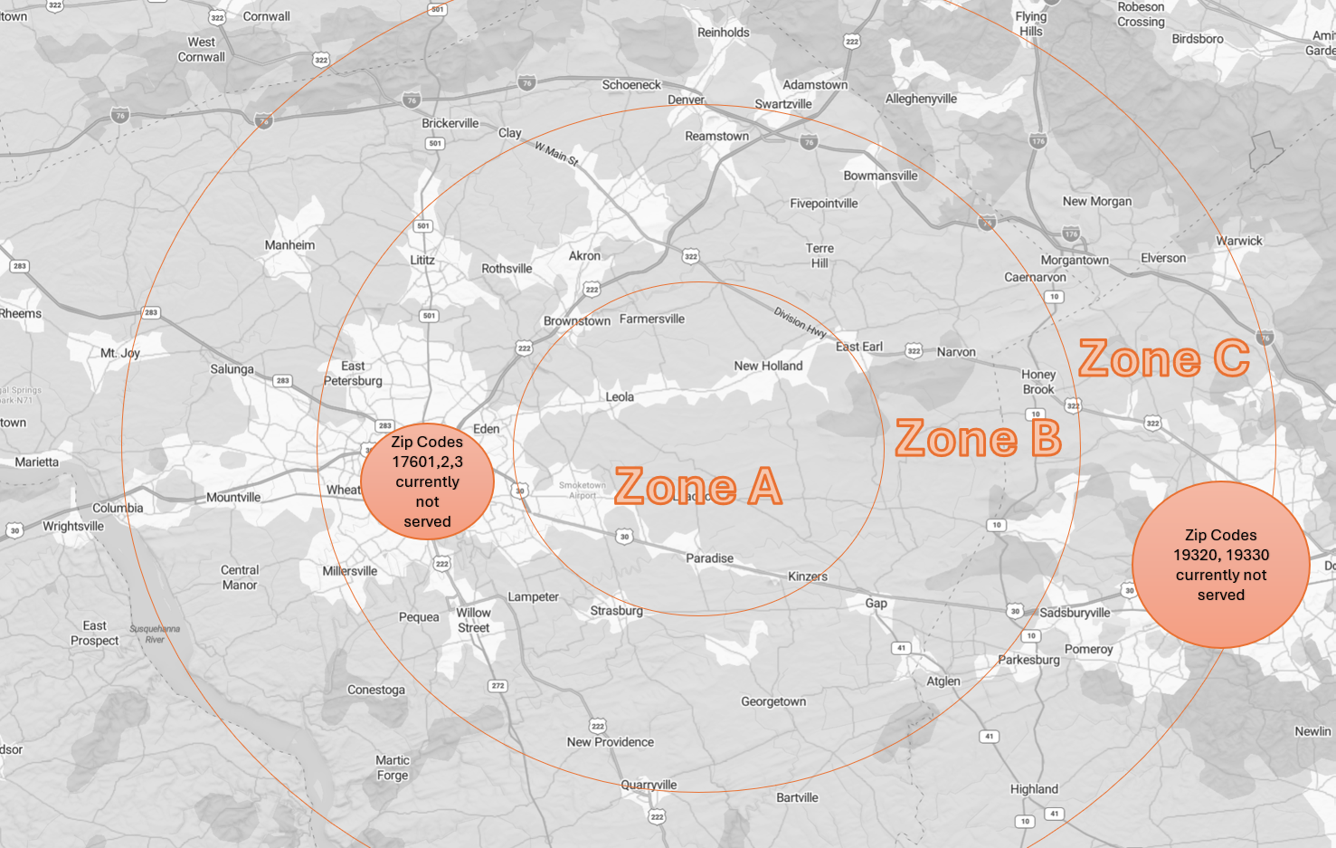 MMP Delivery Zone Map