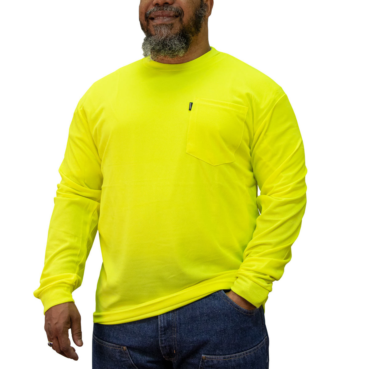 Key Apparel - Enhanced Visibility Long Sleeve Pocket T-Shirt