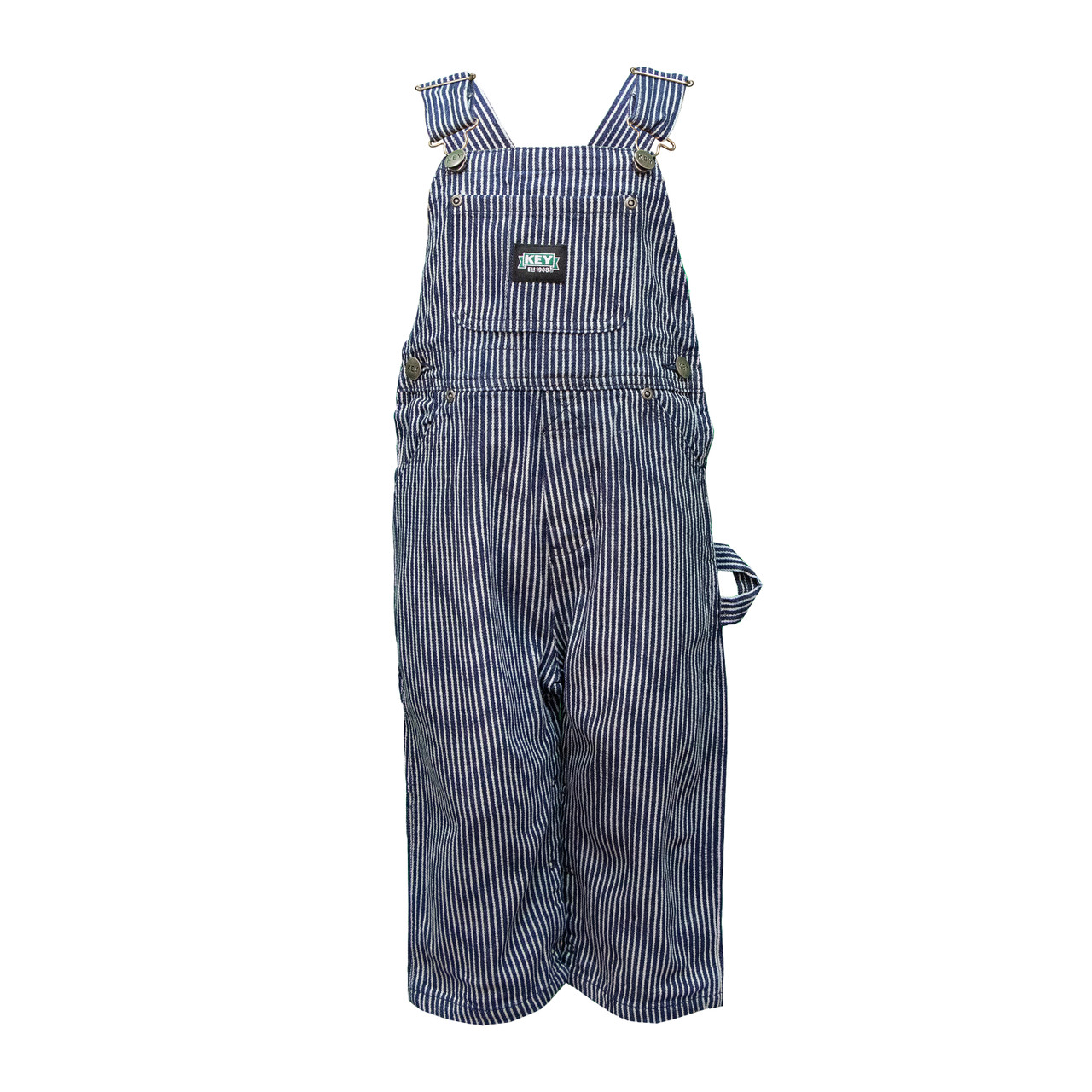 Key Toddler Bib Overall - Hickory Stripe, Size: 2T