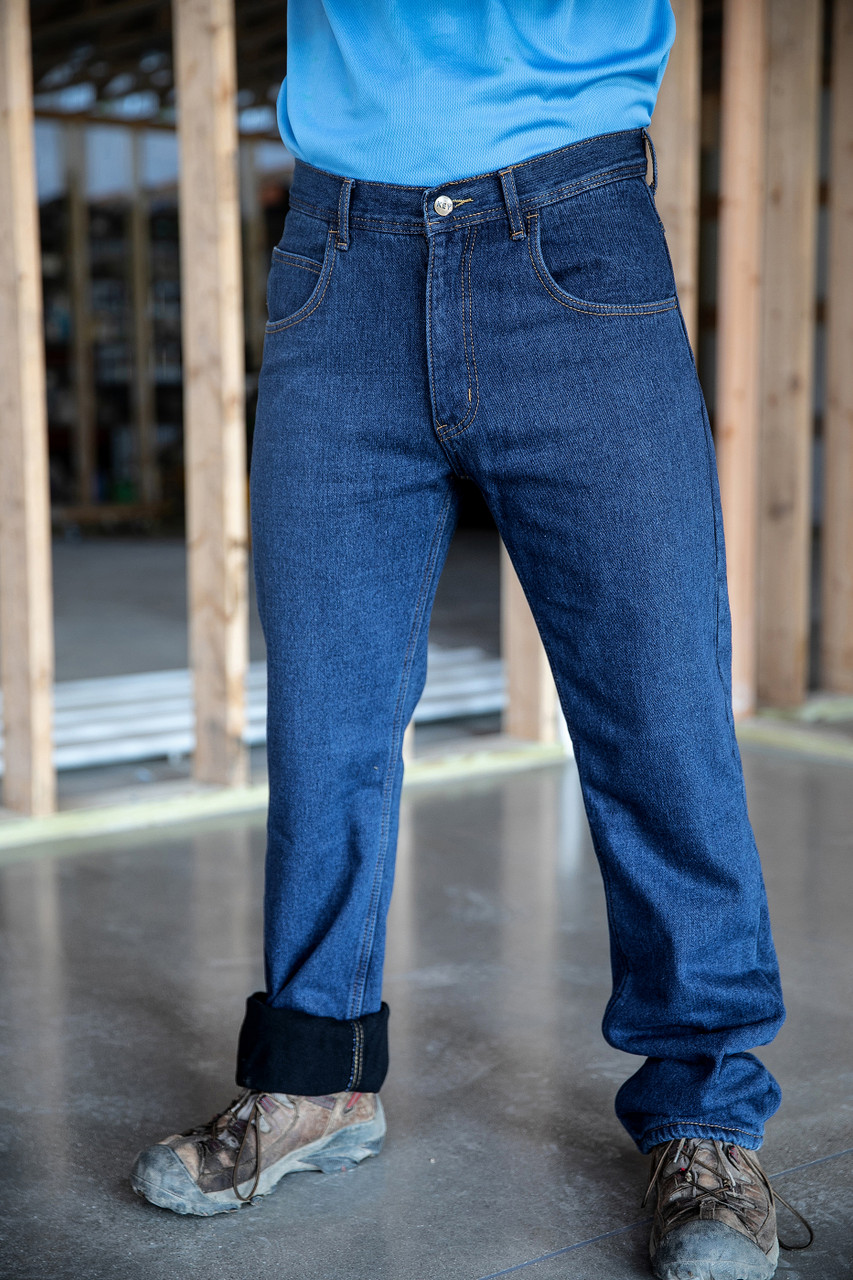 Cotton Rich Adjustable Waist Fleece Lined Jeans | M&S