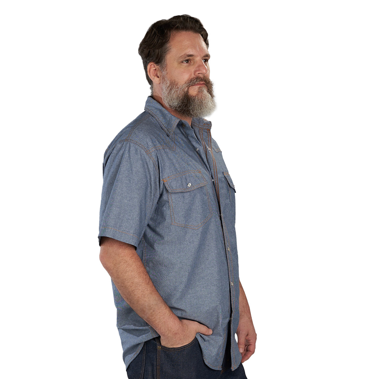 Chambray Short Sleeve Western Shirt