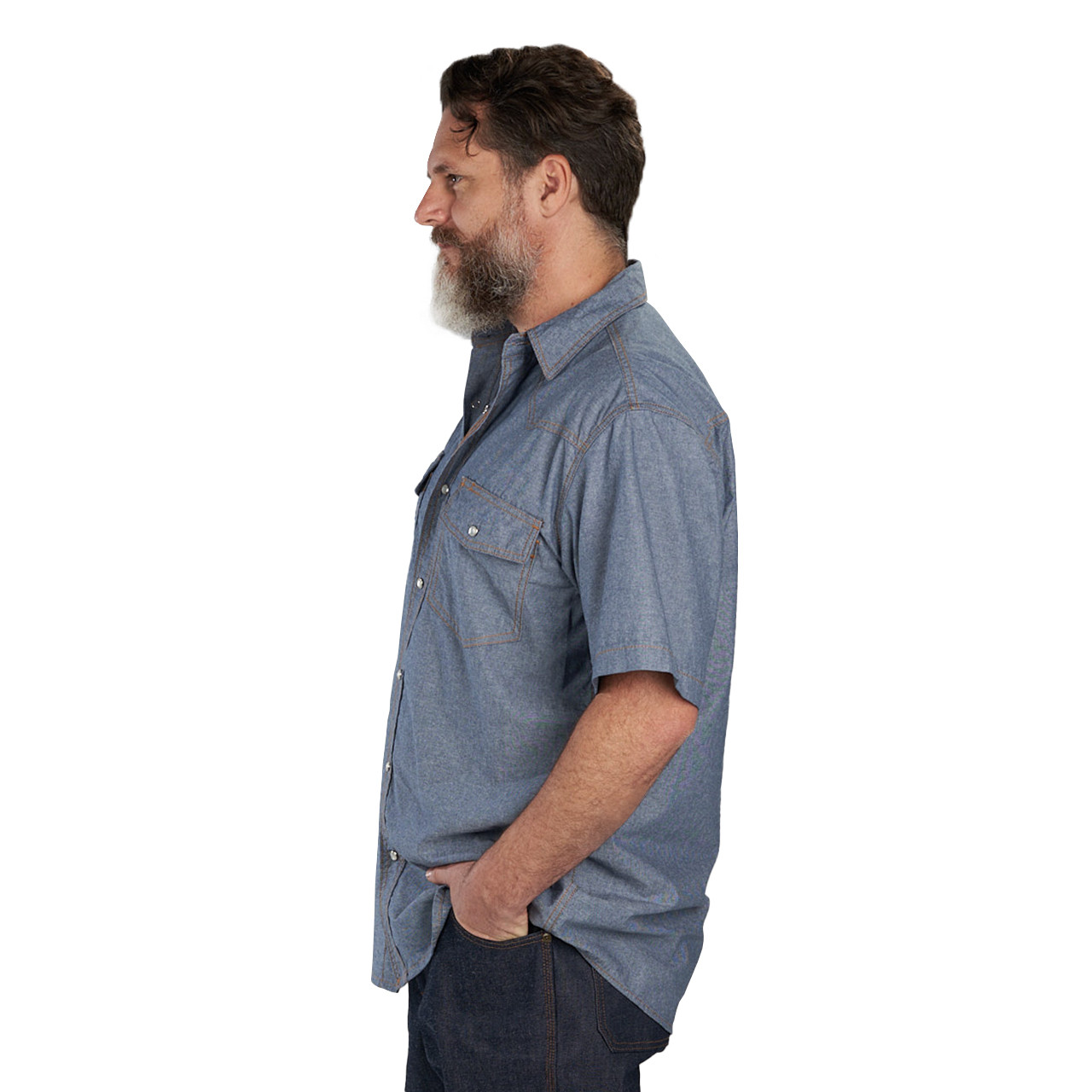 Chambray Short Sleeve Western Shirt