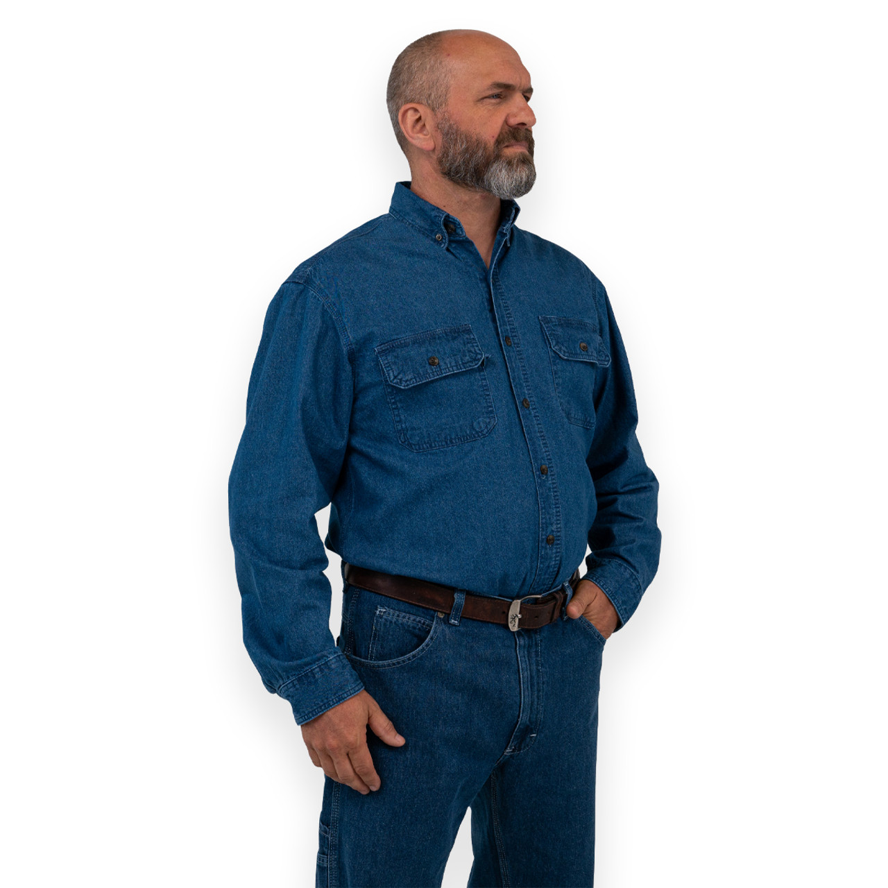 Denim Long Sleeve Shirt | Men's Work Shirts