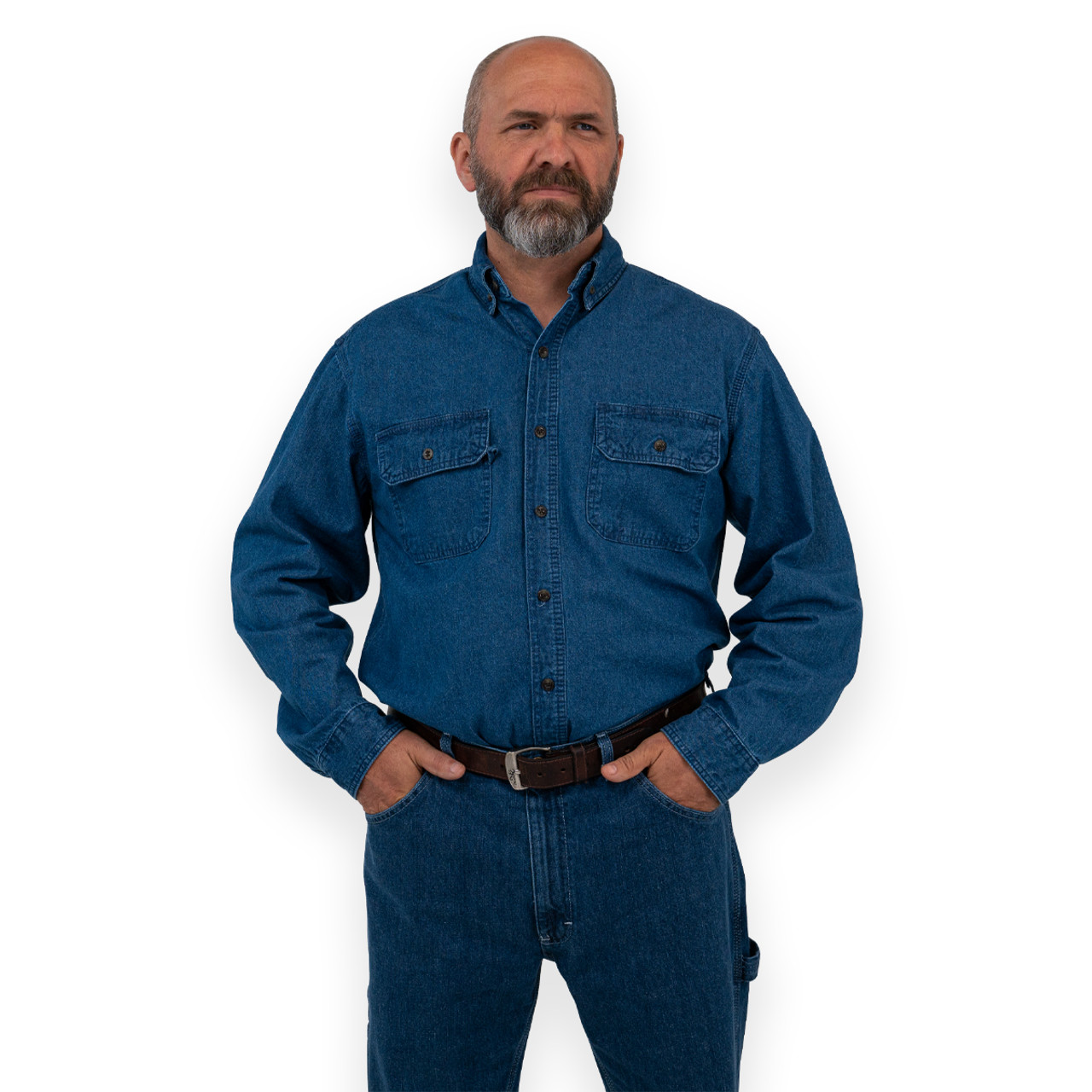 Denim Long Sleeve Shirt | Men's Work Shirts