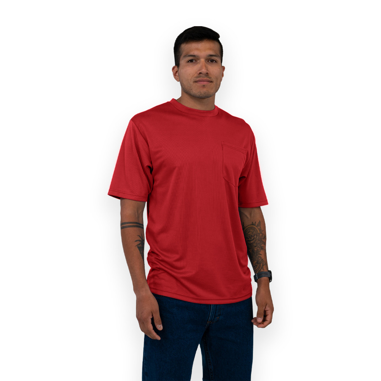 Key Performance Comfort Short Sleeve Pocket T-Shirt - Mars Red