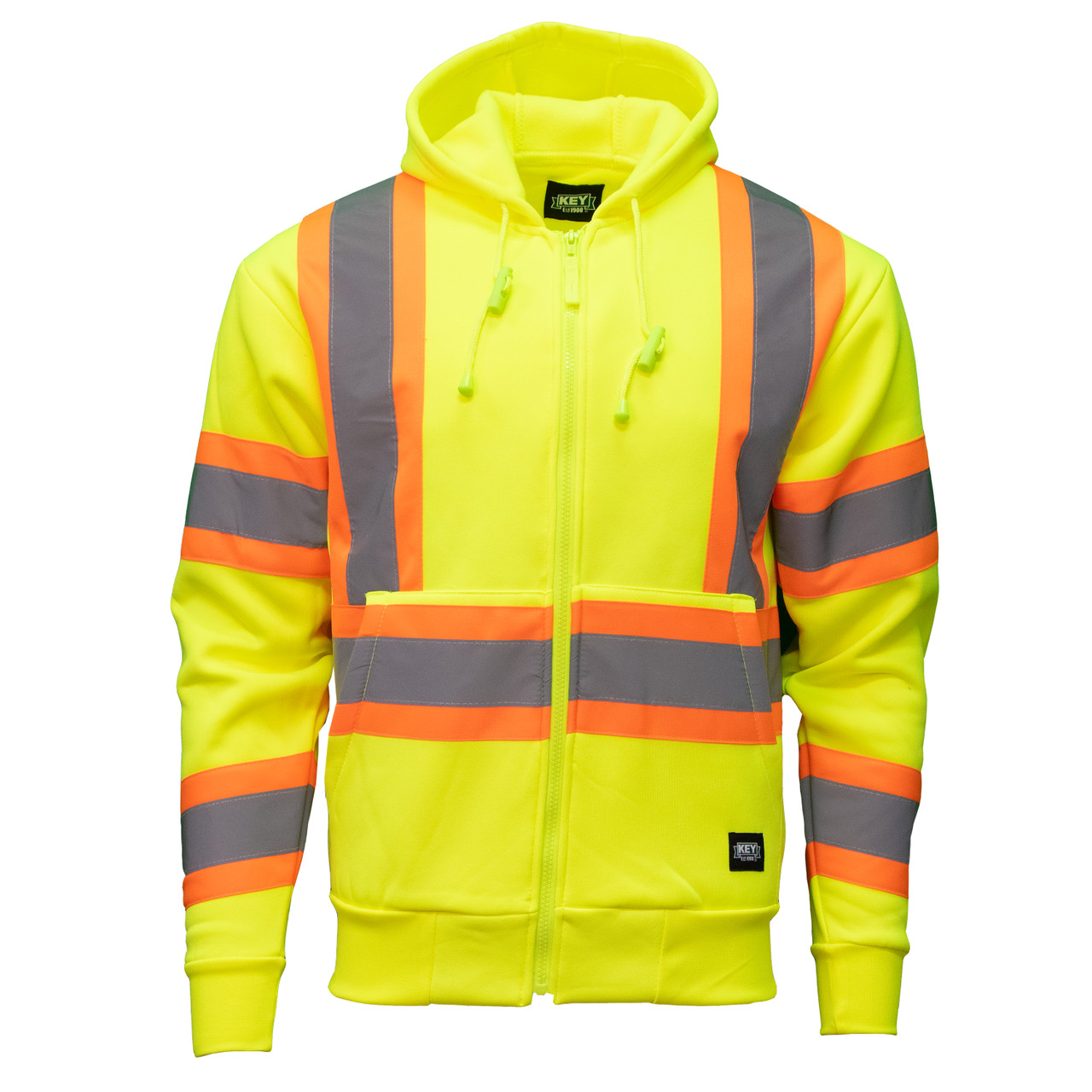 Safety Hoodies for Men High Visibility Reflective Fleece Sweatshirt ANSI Cl - 1