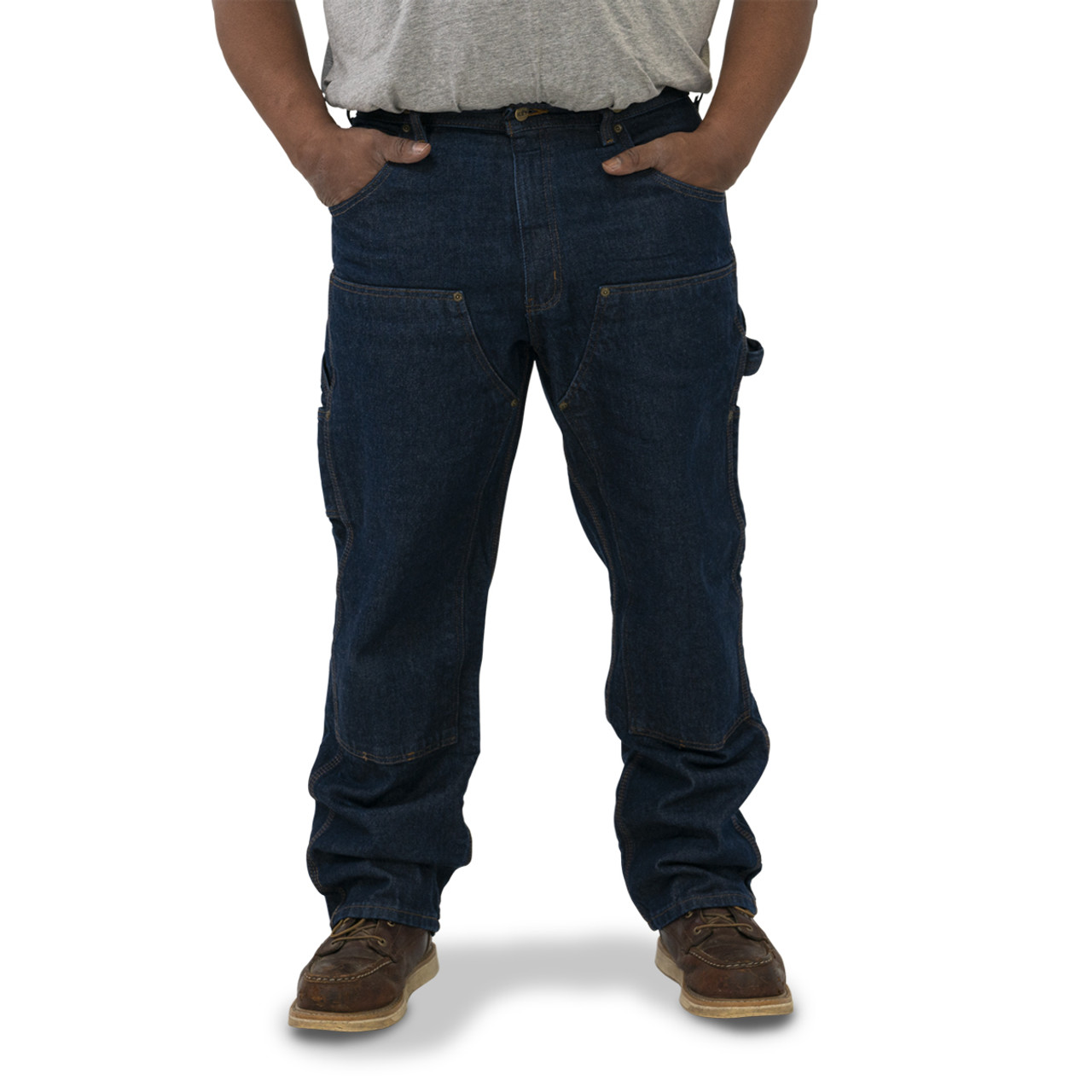 Carhartt Mens Double Front Relaxed Fit Denim Dungaree Jeans