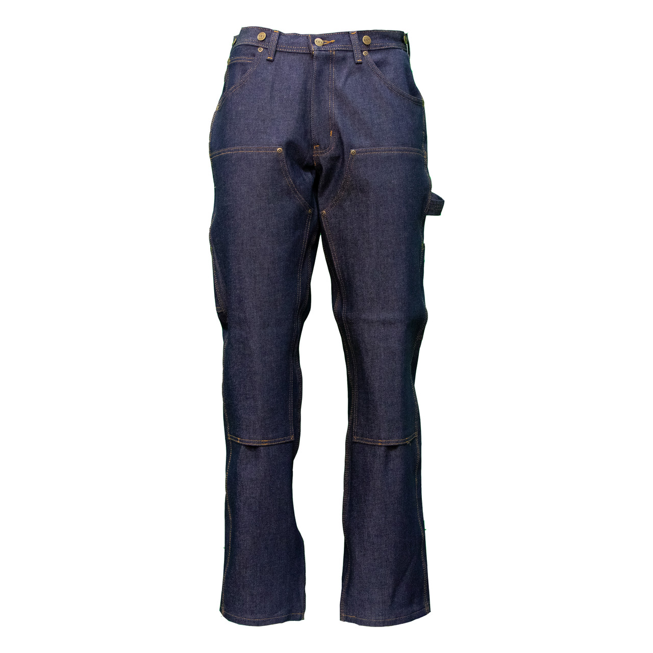 logger jeans with suspenders