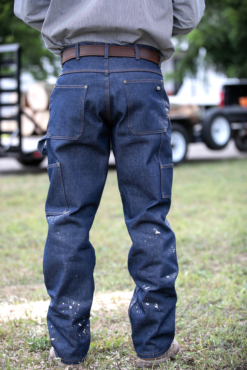 logger jeans with suspenders