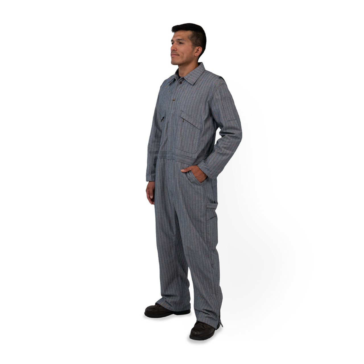 Fisher Stripe Deluxe Unlined Coveralls for Men - KEY Apparel