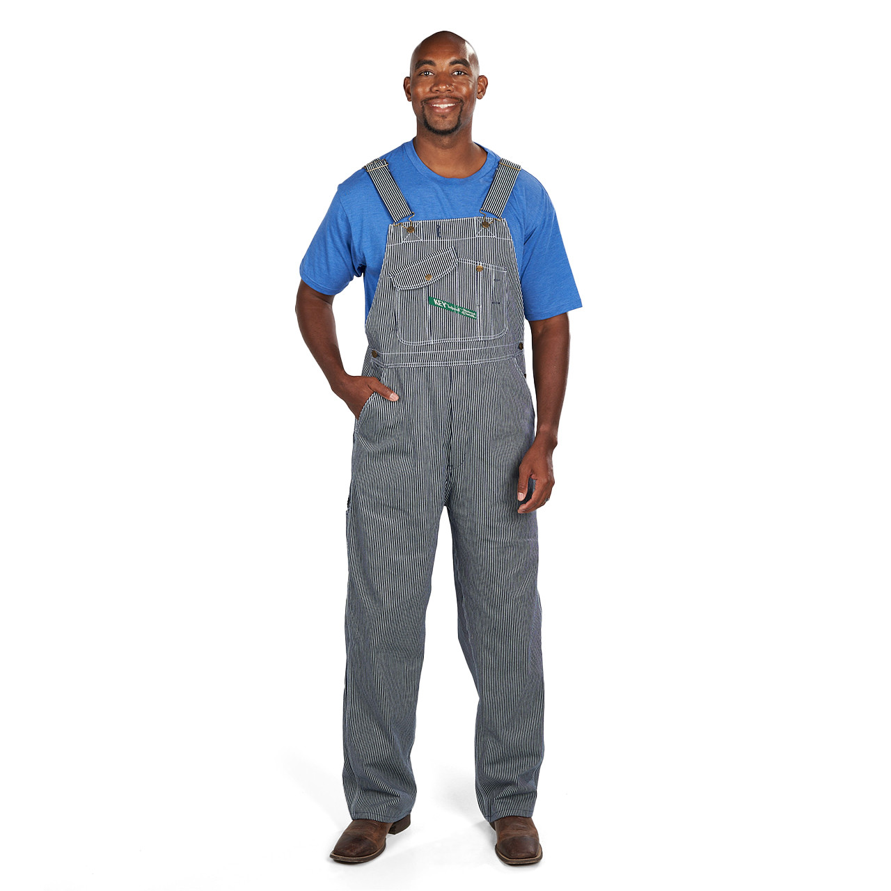 Striped Bib Overalls for Men - KEY Apparel