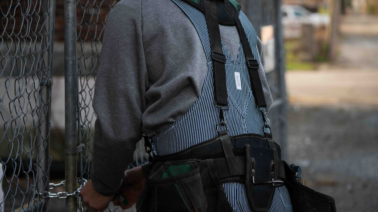 Striped Bib Overalls for Men - KEY Apparel