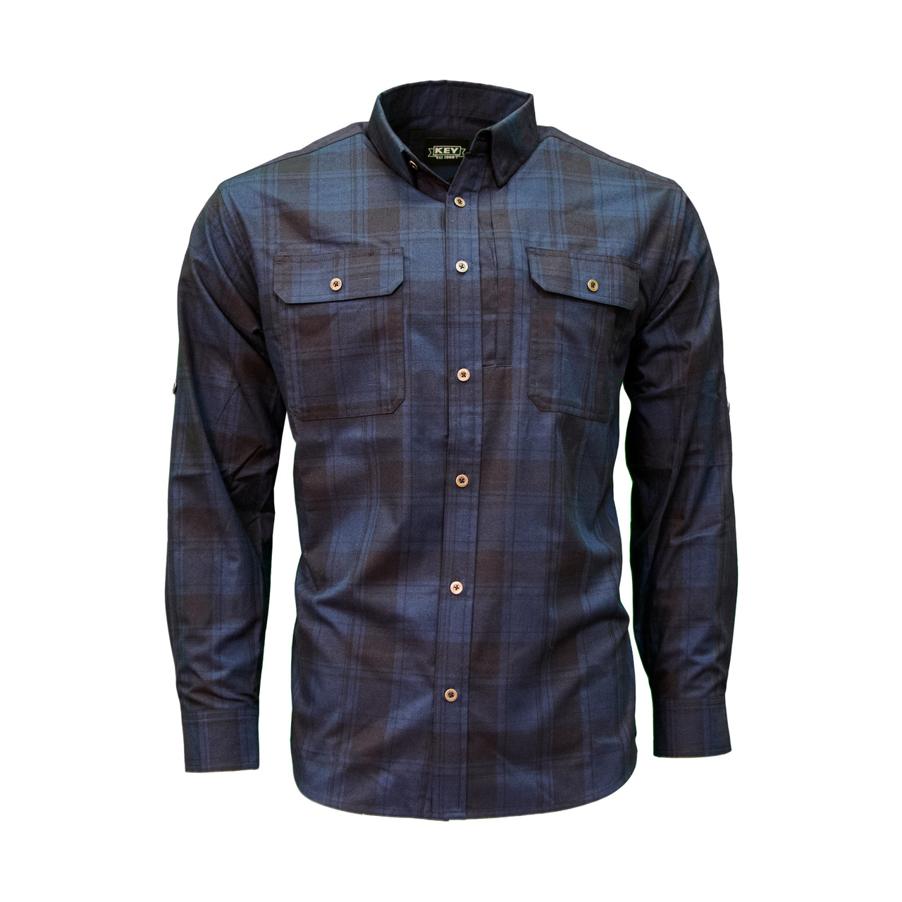 KEY Freedom Plaid - Long Sleeve Men's Button Down Shirt