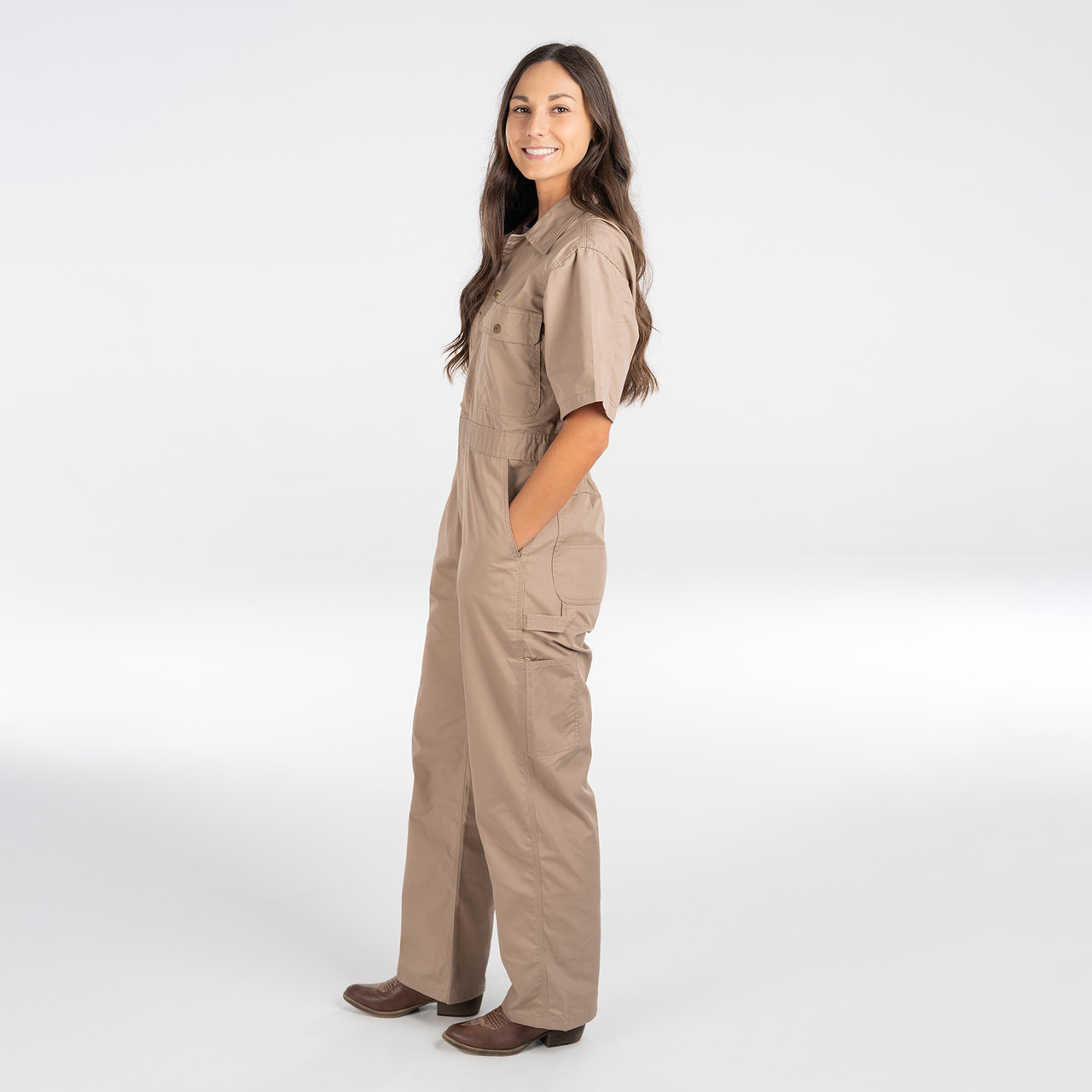 Poplin Unlined Short Sleeve Coveralls