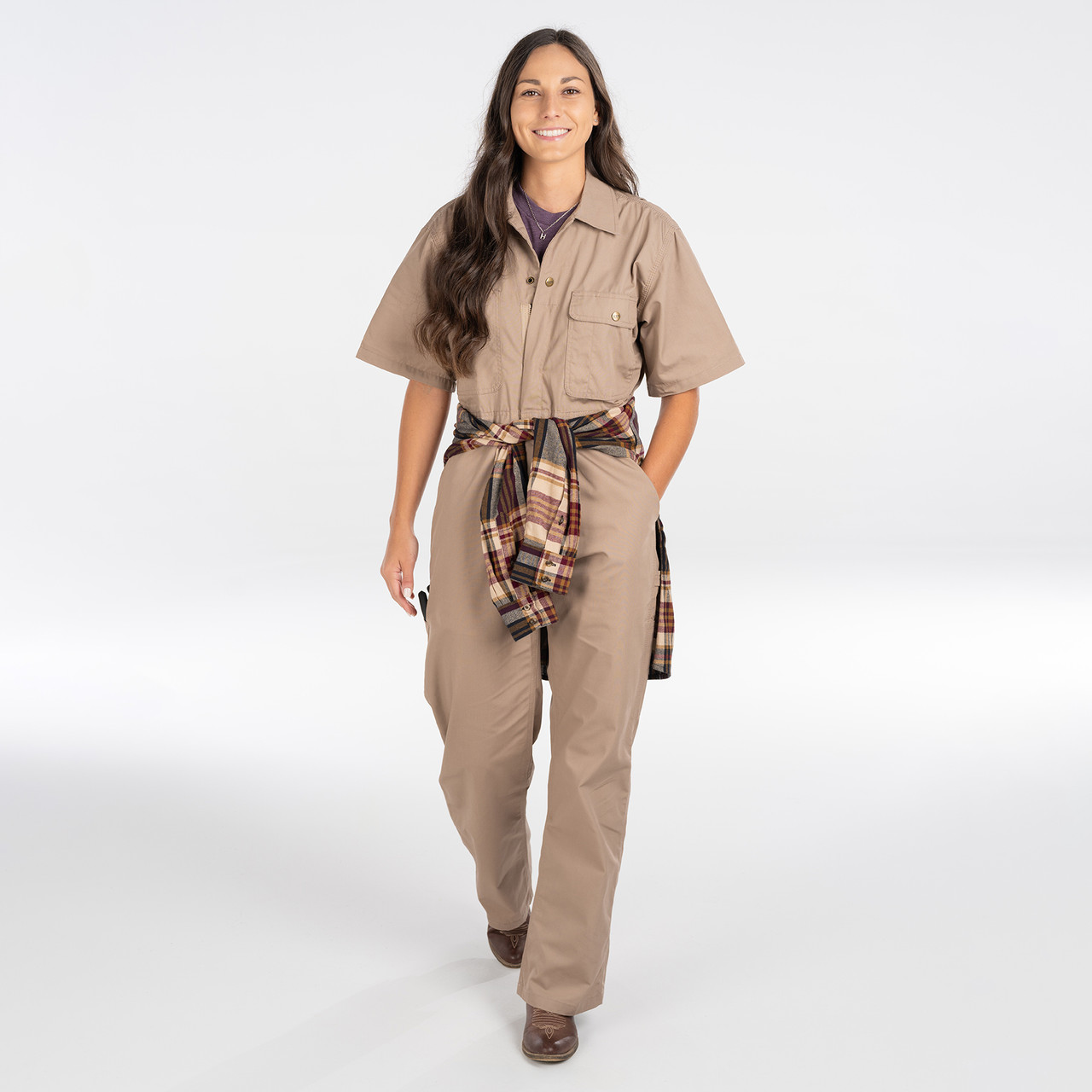 Poplin Unlined Short Sleeve Coveralls