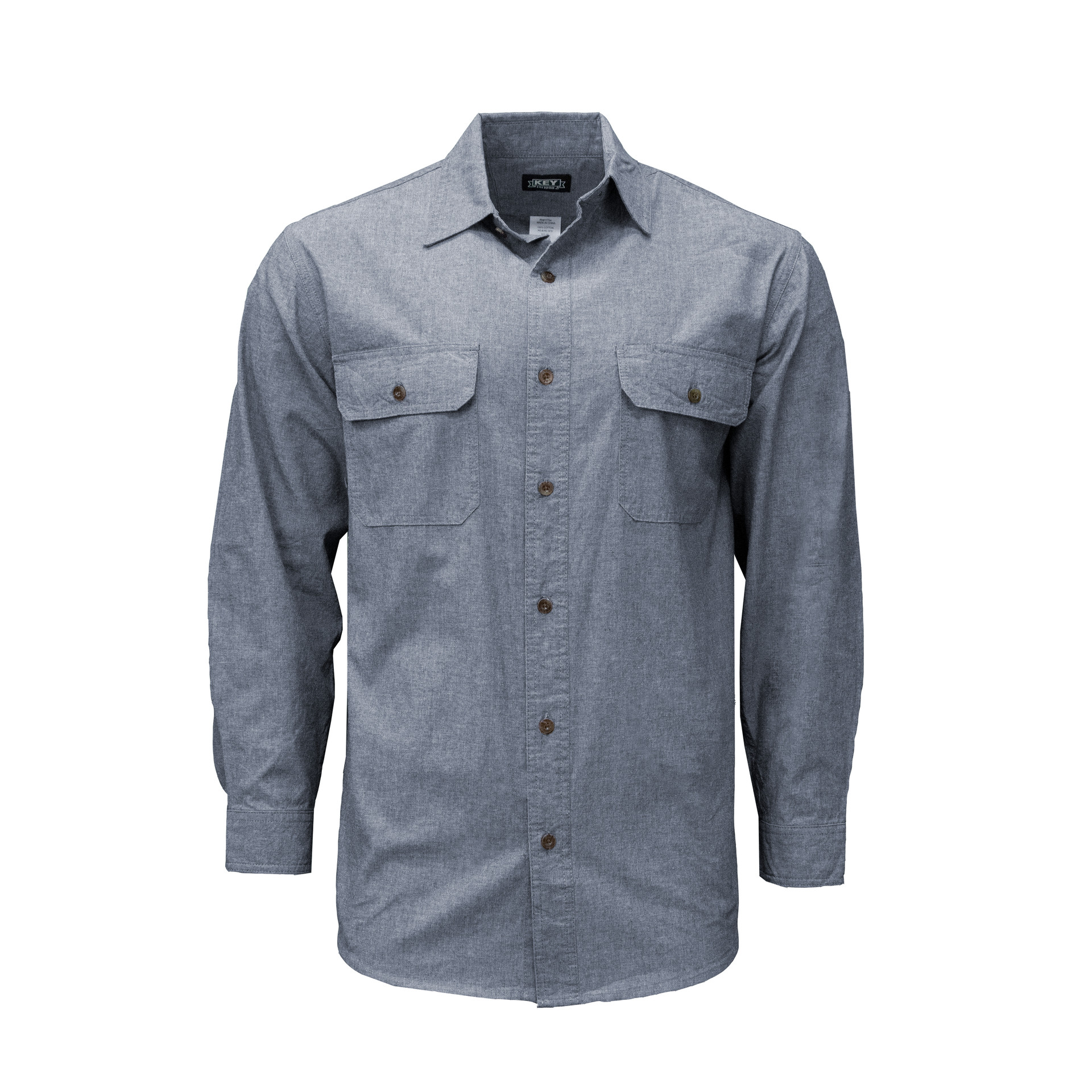 Chambray Long Sleeve Work Shirt - KEY Apparel
