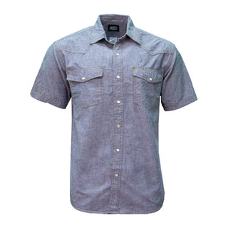Blue Chambray Work Shirt - Short Sleeve - KEY Apparel