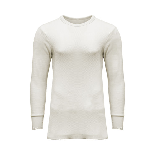 Thermal Underwear Shirt Cotton Polyester Fabric  Crew Neck Knitted Cuffs