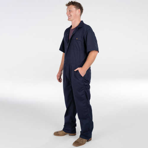 Poplin Unlined Short Sleeve Coveralls for Men