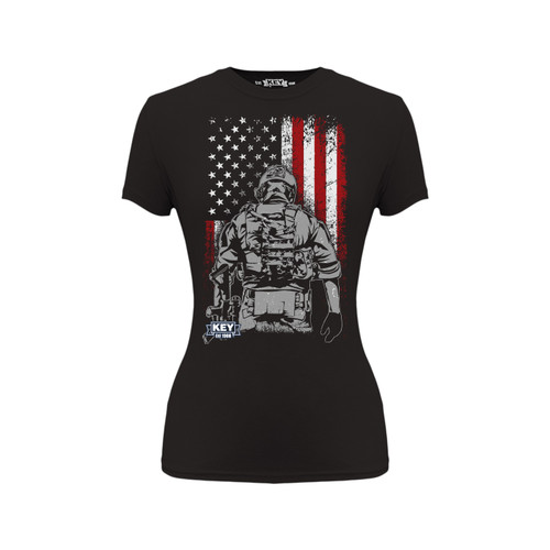 Women's Soldier Graphic Tee Cotton Polyester Crew Neck Taped Seams