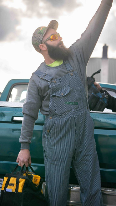 Striped Bib Overalls for Men - KEY Apparel
