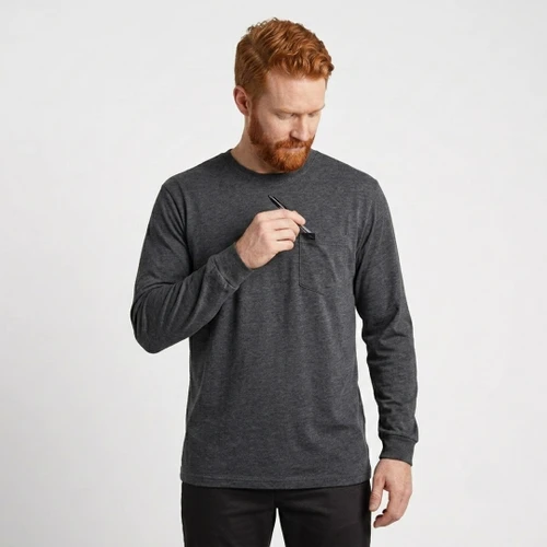 KEY Spartan Long Sleeve Pocket Tee for Fall