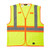 Hi-Visibility Solid Vest ANSI II Class 2 ISEA 107-2015 Compliant Zipper Front Reflective Striping Orange Trim Pockets