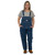 Women's Denim Bib Overalls Cotton Enzyme Washed Double Chest Pocket Mock Fly Utility Pockets