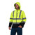 Crawford Rip Stop Hi-Visibility Jacket Polyester Fleece Water Resistant Three Piece Hood Napoleon Pocket Reflective Taping ANSI