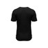 Back of a black short sleeve crew neck Tee