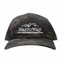 Front of Six Panel, dark Camouflage, Trucker hat Embroidered with Narrow Way Homestead Logo