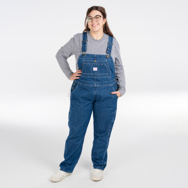 white christmas dresses Casual Vintage-Inspired Back Slit Denim Overall Dress – Madepants main image 0