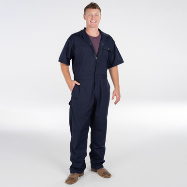 Poplin Unlined Short Sleeve Coveralls for Men