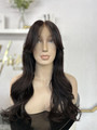 Mitsy – Long Natural Black HD Lace Wig W/ Curtain Bangs
