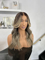 (Ready To Ship) Zara – Natural Dark Brown W/ Blonde Highlights HD Lace Wig