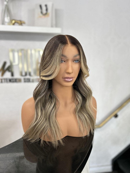 (Ready To Ship) Zara – Natural Dark Brown W/ Blonde Highlights HD Lace Wig