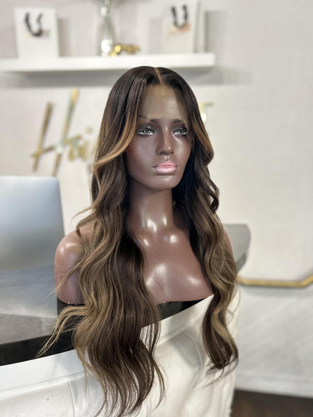 (Ready To Ship) Genevieve – Hazelnut Balayage Brunette HD Lace Wig