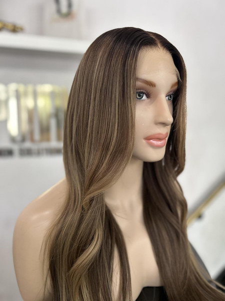 (Ready To Ship) Noelle – Hazelnut Balayage Brunette HD Lace Wig