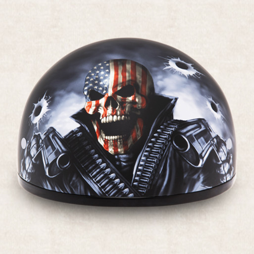 daytona dot skull cap leather motorcycle helmet - Hi-Gloss White approved helmet Daytona Helmets Half Skull Cap
