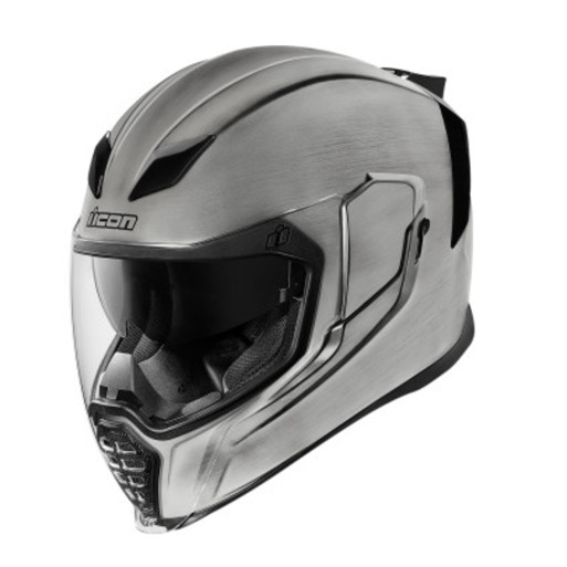 icon airflite quicksilver helmet Motorcycle - Silver / 55-56cm then painstakingly antiquing each helmet by hand ICON AIRFLITE QUICKSILVER