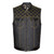 Men's Denim & Leather Club Vest with Yellow Stitching