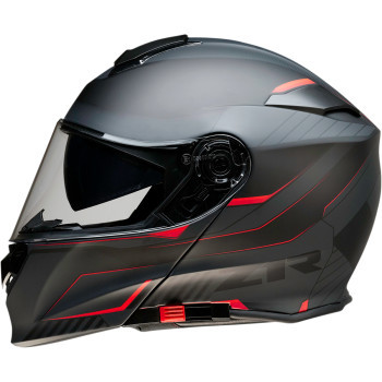 Solaris Modular Scythe Helmet Black/Red - Papa's Motorcycle Apparel