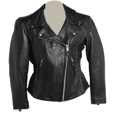 Cross Body Braided Biker Jacket - Papa's Motorcycle Apparel