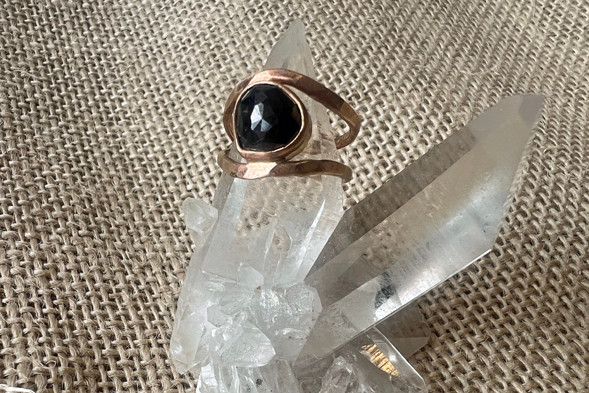 Black Heart Diamond Wrap Ring